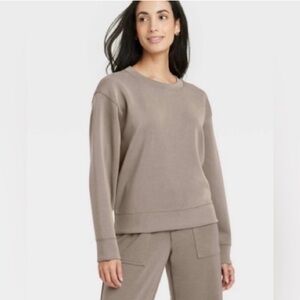 a new day Women's Beige Crew Neck Sweater